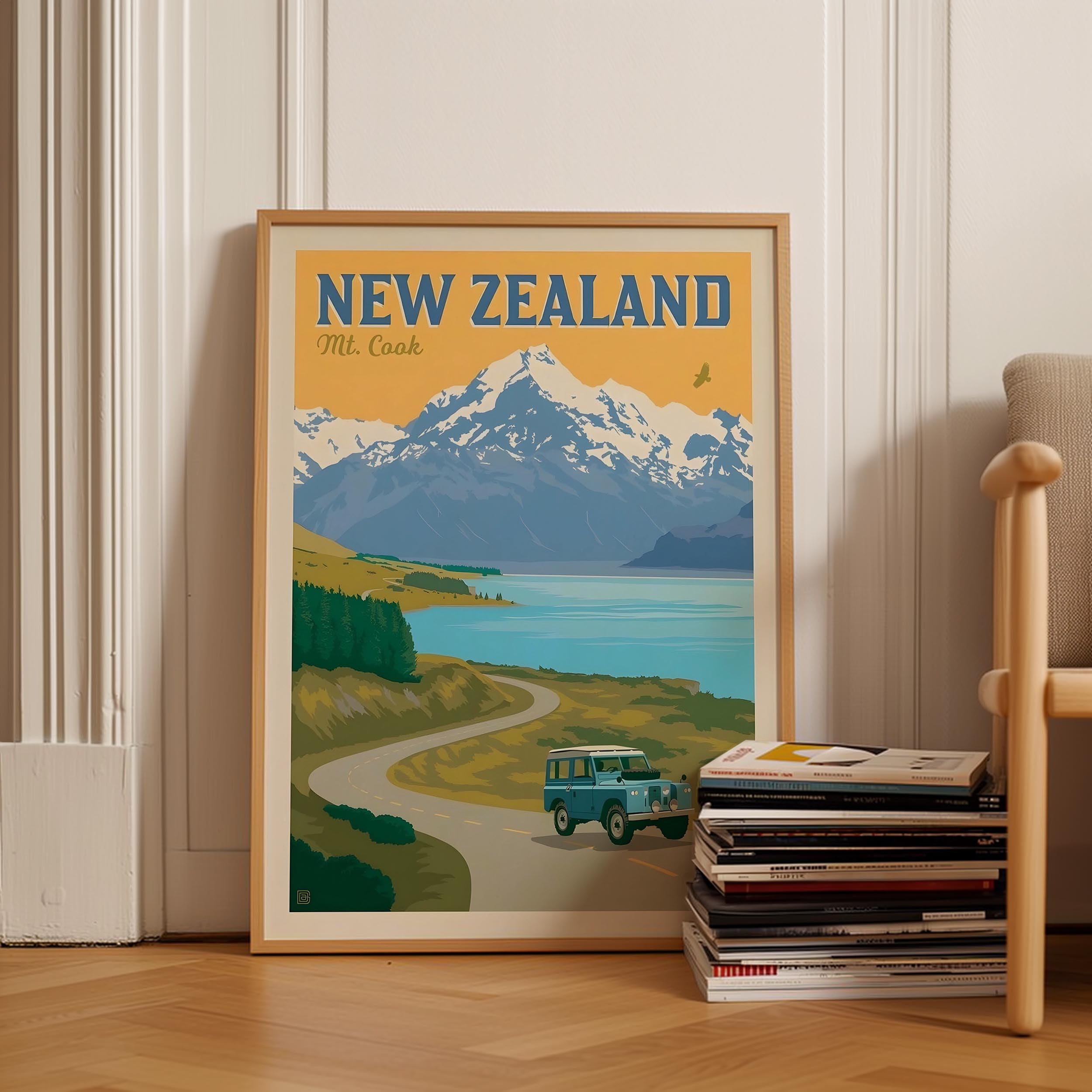 Amazon.com: New Zealand Vintage Travel Poster, Premium Giclee Fine